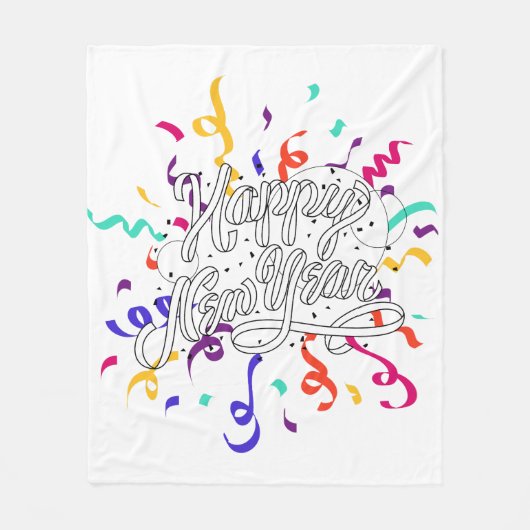 Happy new year fleece deken (Voorkant)