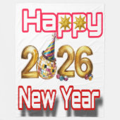 Happy New year  Fleece Deken (Voorkant)
