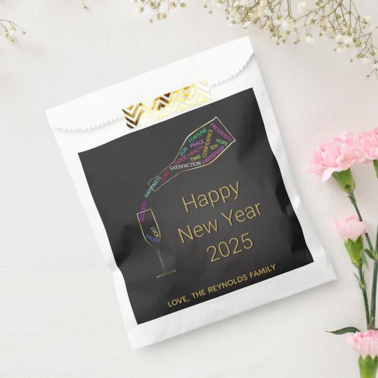 Happy New Year FlesGlass Colorful Motivation Bedankzakje (Gezegeld)