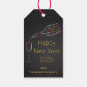 Happy New Year FlesGlass Colorful Motivation Cadeaulabel (Achterkant)