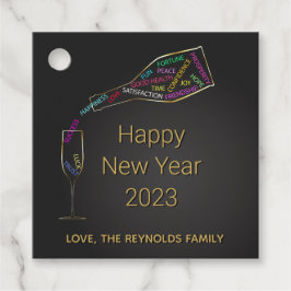 Happy New Year FlesGlass Colour Motivation Gift Bedankjes Labels
