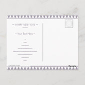 Happy New Year Flower Green Oranje Floral Art Deco Briefkaart (Achterkant)