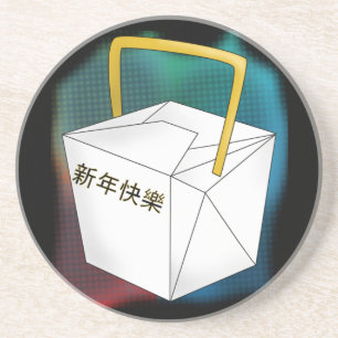 Happy New Year Food Box Zandsteen Onderzetter