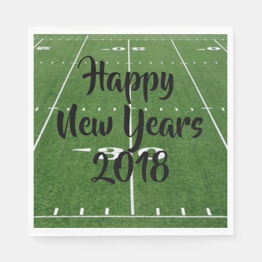 Happy New Year Football Field Servetten (Voorkant)
