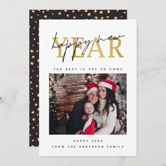 Happy New Year-foto Feestdagenkaart (Voorkant / Achterkant)