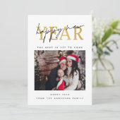 Happy New Year-foto Feestdagenkaart (Staand voorkant)