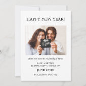 Happy New Year Foto Zwangerschap Aankondiging (Voorkant)