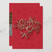 Happy New Year-fotokaart Kaart (Voorkant / Achterkant)