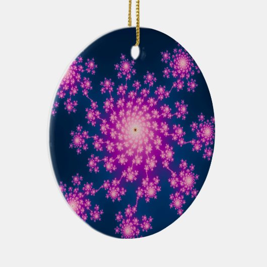 Happy New Year Fractal Keramisch Ornament (Rechts)