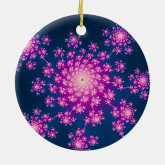 Happy New Year Fractal Keramisch Ornament (Achterkant)