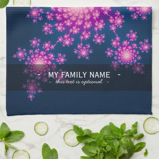 Happy New Year Fractal Theedoek (Gevouwen)