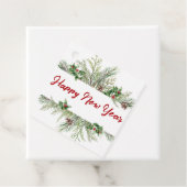 Happy New Year Framed Winter Wheath Greeting Bedankjes Labels (In situ)