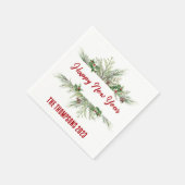 Happy New Year Framed Winter Wheath Greeting Servet (Hoek)