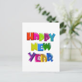 HAPPY NEW YEAR fun 3D-like Greeting Cards Feestdagenkaart (Staand voorkant)