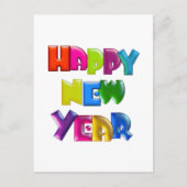 HAPPY NEW YEAR fun 3D-like Greeting Cards Feestdagenkaart (Voorkant)