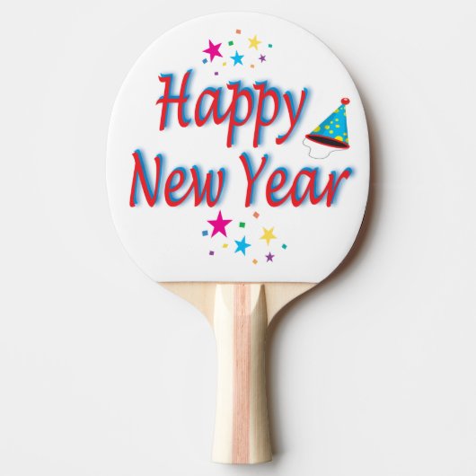 Happy New Year Fun Fab spectaculaire waarde Tafeltennisbatje (Voorkant)