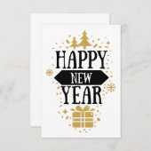 Happy New Year // Fun New Years Blank Kaart (Voorkant / Achterkant)