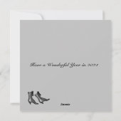 Happy New Year Funny 2021 Cute  Boots Flat Feestdagenkaart (Achterkant)