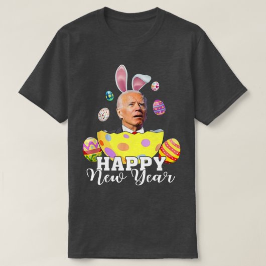 Happy New Year Funny Joe Biden Easter Holiday Vint T-shirt (Design voorkant)