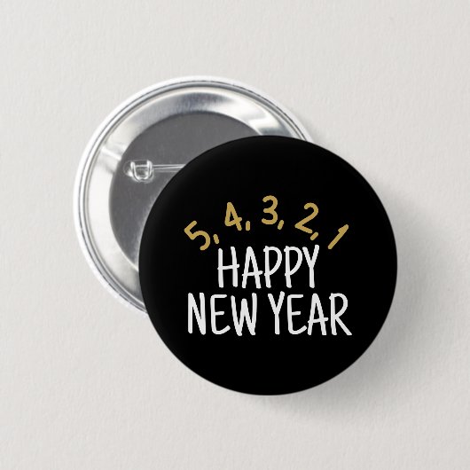 Happy New Year Funny Ronde Button 5,7 Cm (Voorkant /achterkant)