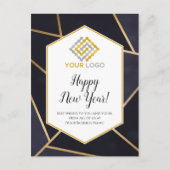 Happy New Year Geometric Logo Business Postcard Briefkaart (Voorkant)
