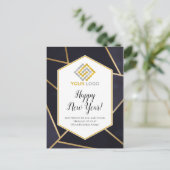 Happy New Year Geometric Logo Business Postcard Briefkaart (Staand voorkant)