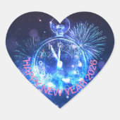 Happy New Year gift 2026 Hart Sticker (Voorkant)