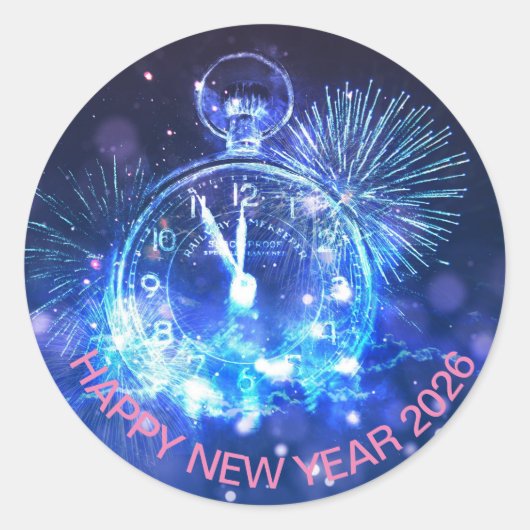 Happy New Year gift 2026 Ronde Sticker (Voorkant)