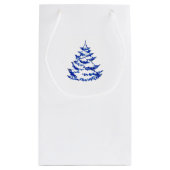 Happy New Year Gift Bag Blue lettering Klein Cadeauzakje (Achterkant)