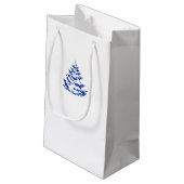 Happy New Year Gift Bag Blue lettering Klein Cadeauzakje (Achterkant Gekanteld)