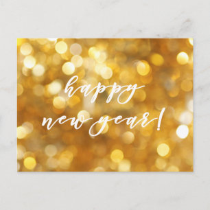 Happy New Year Glamoureuze Gold Sparkles Briefkaart