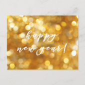 Happy New Year Glamoureuze Gold Sparkles Briefkaart (Voorkant)