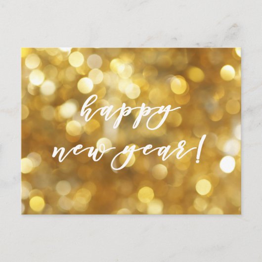 Happy New Year Glamoureuze Gold Sparkles Briefkaart (Voorkant)