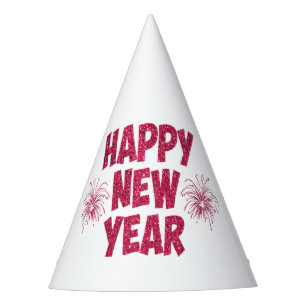 Happy New Year Glitter Feesthoedjes