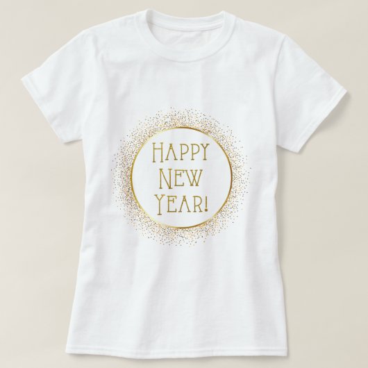 Happy New Year Glitter T-Shirt (Design voorkant)