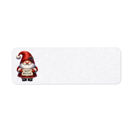Happy New Year Gnome Adresetiketten Etiket (Voorkant)