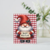 Happy New Year Gnome Briefkaart (Staand voorkant)