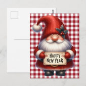 Happy New Year Gnome Briefkaart (Voorkant / Achterkant)