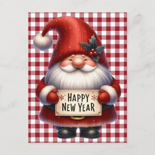 Happy New Year Gnome Briefkaart (Voorkant)