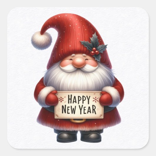 Happy New Year Gnome Stickers (Voorkant)