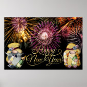 Happy New Year Gnomen Poster (Voorkant)