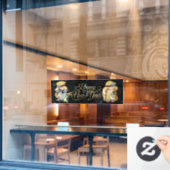 Happy New Year Gnomen Window Cling Raamsticker (Cafe Raam)