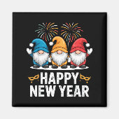 Happy New Year Gnomes For Party Lovers And Festive Magneet (Voorkant)