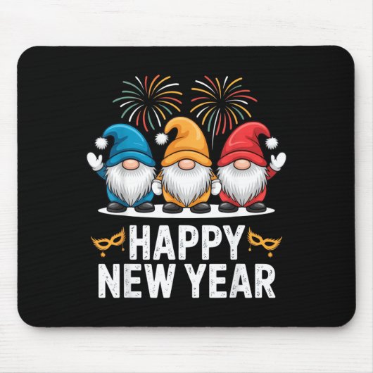 Happy New Year Gnomes For Party Lovers And Festive Muismat (Voorkant)