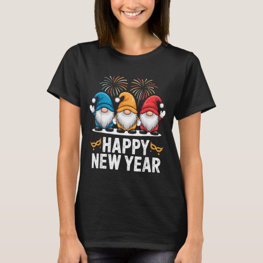 Happy New Year Gnomes For Party Lovers And Festive T-shirt (Voorkant)
