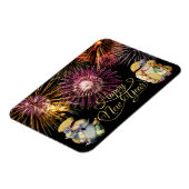 Happy New Year Gnomes Magnet Magneet (Linkerzijde)