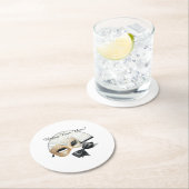 Happy New Year Gold Black Mask Ronde Kartonnen Onderzetter (Insitu)