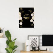Happy new year gold black poster (Thuiskantoor)