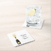 Happy New Year Gold Bottle Kartonnen Onderzetters (Insitu)