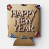 Happy New Year Gold Can Sleeve Blikjeskoeler (Achterkant)